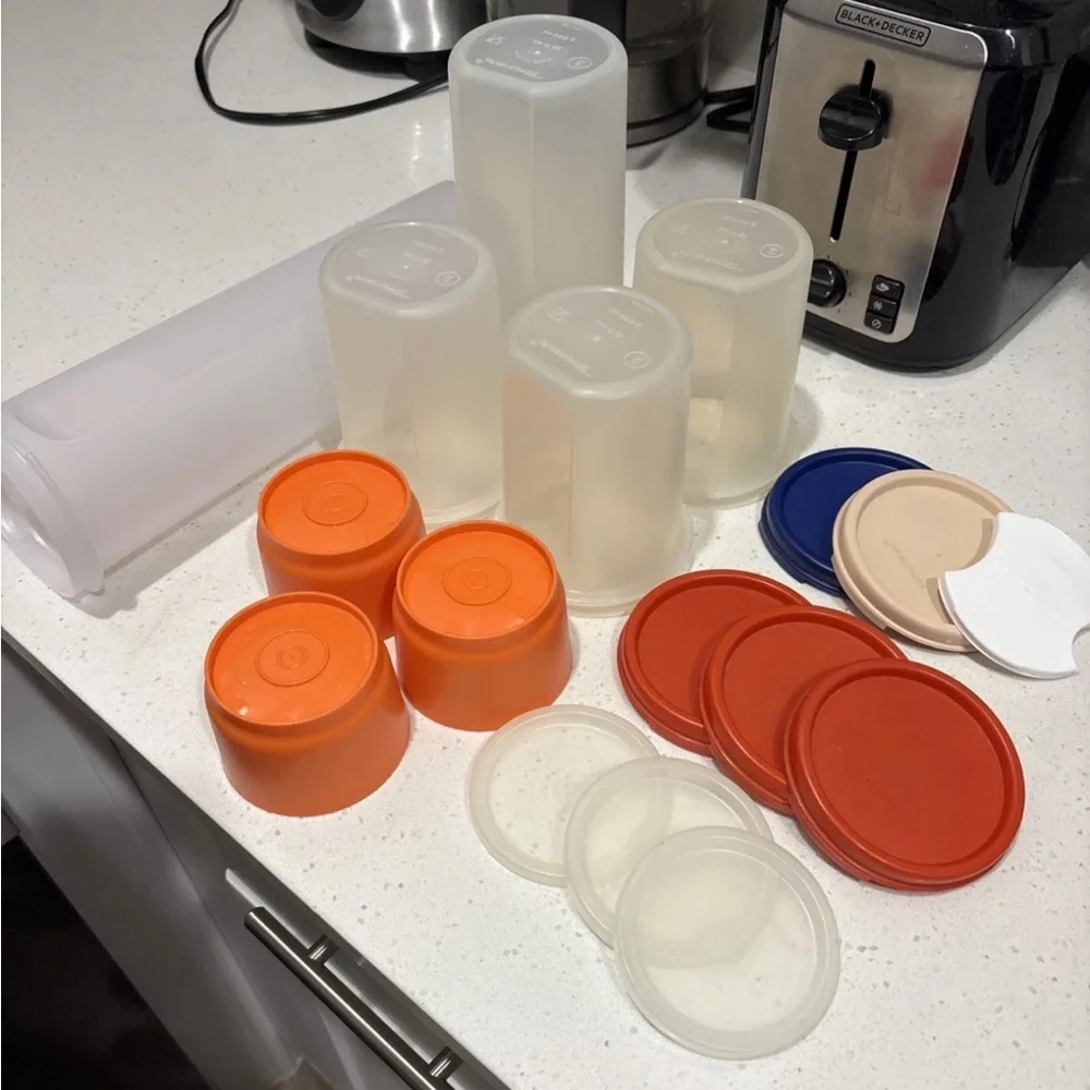 Tupperware Modular Mates Circular With Lids, Spaghetti, Snack cup Bundle Set